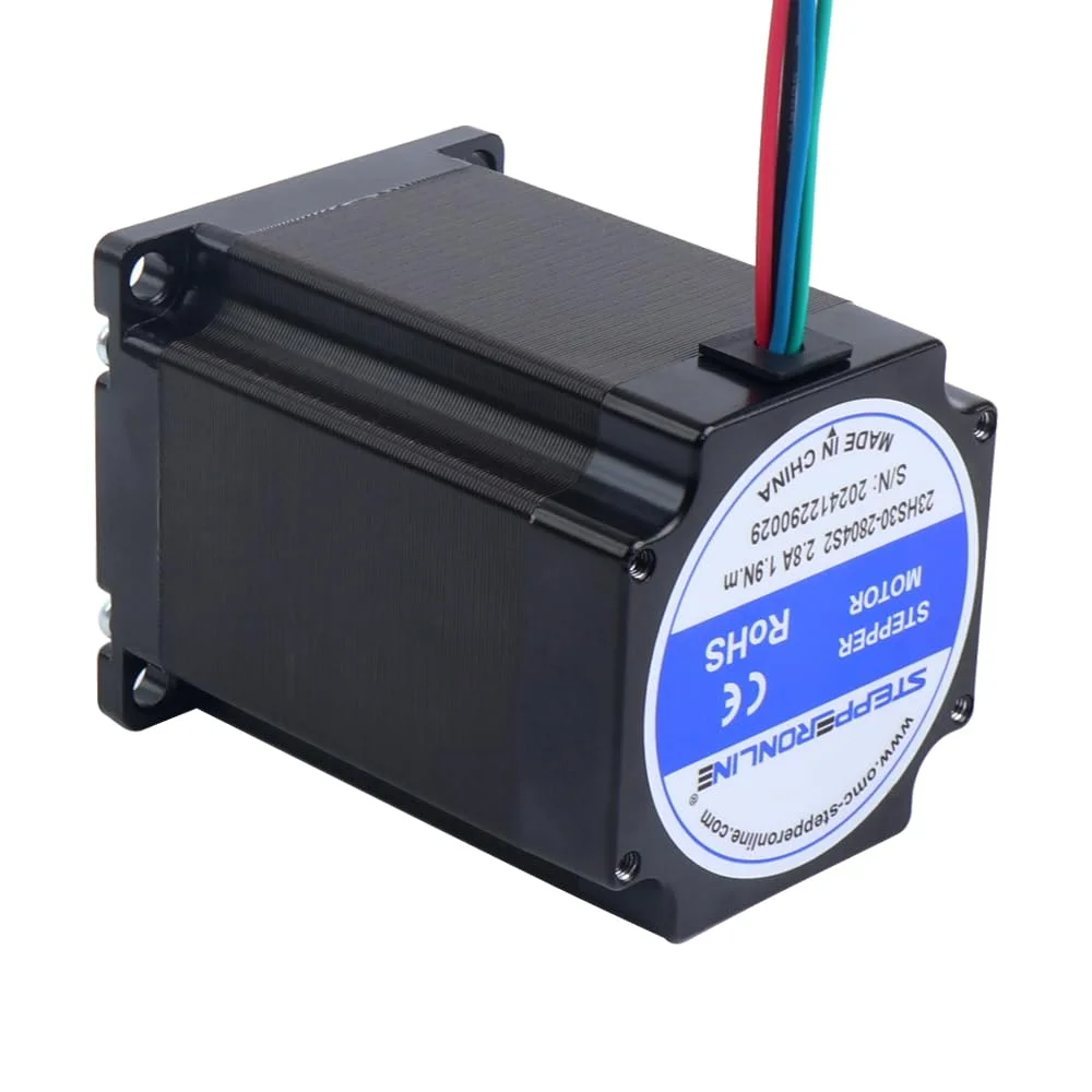 موتور پله ای Nema 23 استپرآنلاین 1.9Nm (269.06oz.in) 2.8A شفت 8mm دو قطبی 57x57x76mm 4 سیم CNC پرینتر سه بعدی