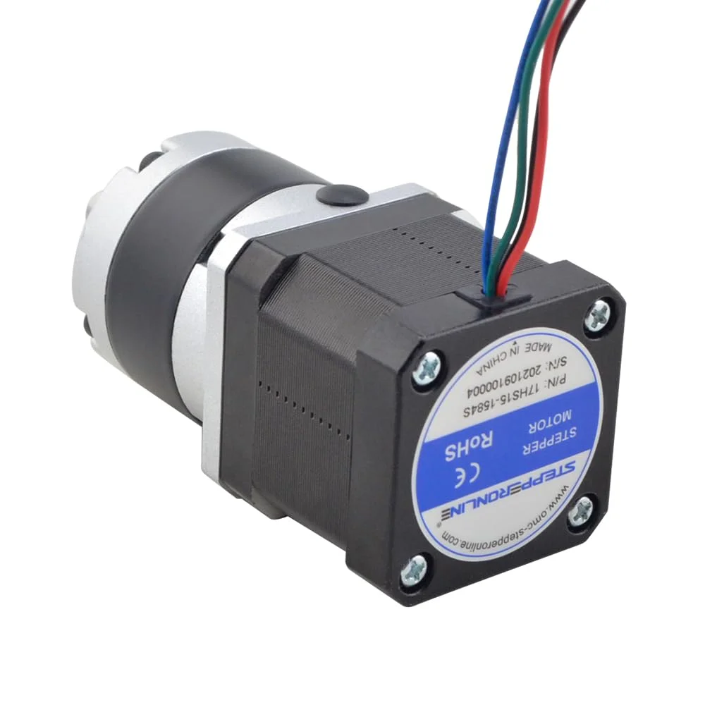 موتور پله ای STEPPERONLINE Nema 17 با طول 39 میلی متر و نسبت دنده 10:1 سری MG با گیربکس سیاره ای