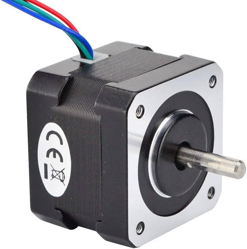موتور پله ای دو شفت Nema 17 استپر آنلاین 1.8 درجه 26Ncm/37oz.in 12v 0.4A 42x42x34mm 4 سیم