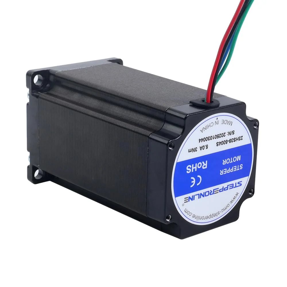 موتور پله ای Nema 23، 3 نیوتن متر، 5 آمپر، شفت 8 میلی متر، دو قطبی 57x57x100 میلی متر، 4 سیم، CNC، پرینتر سه بعدی