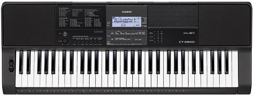 کیبورد آموزشی 61 کلیدی Casio CT X800 با موتور صدای AiX، 600 صدا، 195 ریتم، USB/MIDI، + آداپتور برق ADE95100 LE | CT-X800 + ADE95100 LE