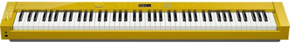 پیانو دیجیتال 88 کلیدی Casio Privia PX-S7000 با اکشن چکشی هوشمند هیبریدی، 400 صدا، صدای فضایی، بلوتوث صوتی/MIDI، سیستم 4 بلندگو شامل پایه پدال، خردلی هارمونیک | PX-S7000HM