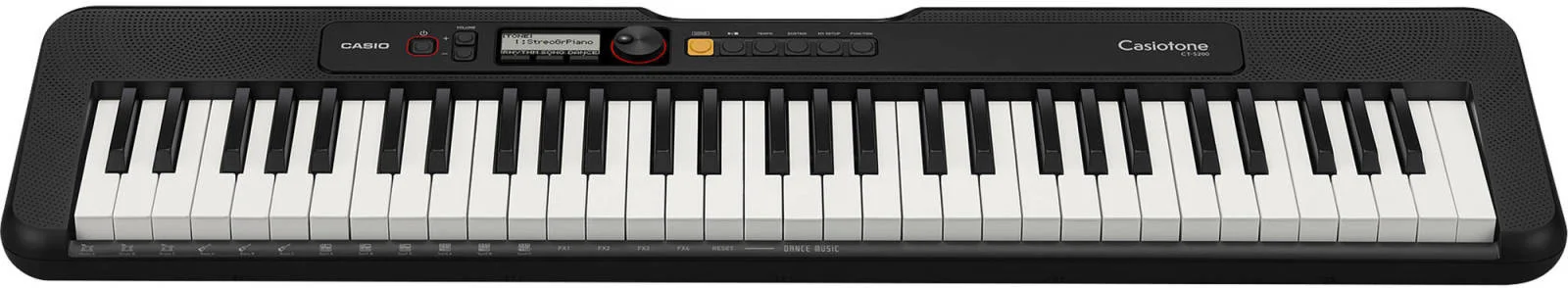 کیبورد برقی قابل حمل 61 کلیدی کاسیو CT-S200 + آداپتور برق ADE95100LE، 400 صدا/پیانوی گرند، 6 کیت درام، آکوردهای تک انگشتی، بلندگو، هدفون / USB MIDI، ورودی کمکی 3.5 میلی متری، مشکی | CT-S200BK
