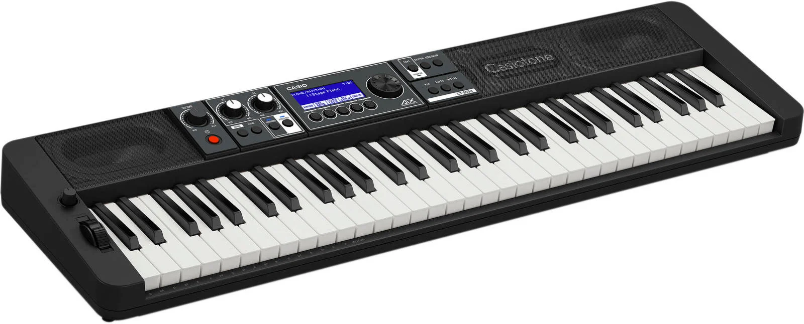 کیبورد قابل حمل 61 کلیدی کاسیو CT-S500 + آداپتور برق، 800 صدا، 37 تُن پیشرفته، 243 استایل، 3 دکمه کنترل پارامتر، سکوئنسر 6 ترکی، USB MIDI، ورودی کمکی، خروجی 1/4 اینچی، مشکی | CT-S500