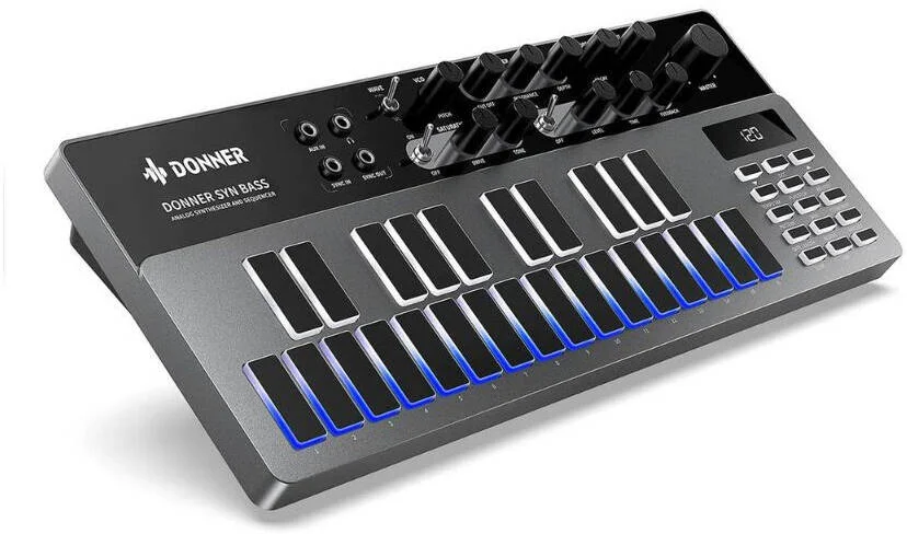 سینتی سایزر آنالوگ باس و گروو باکس Donner Essential B1 - دارای سکوئنسر 16 مرحله ای، مدار آنالوگ معتبر، افکت های دیلی و درایو، USB-C، MIDI I/O، خروجی سینک و هدفون برای بیس لاین و EDM | EC3351 سینتی سایزر آنالوگ باس و گروو باکس Donner Essential B1 - دارای سکوئنسر 16 مرحله ای، مدار آنالوگ معتبر، افکت های دیلی و درایو، USB-C، MIDI I/O، خروجی سینک و هدفون برای بیس لاین و EDM | EC3351