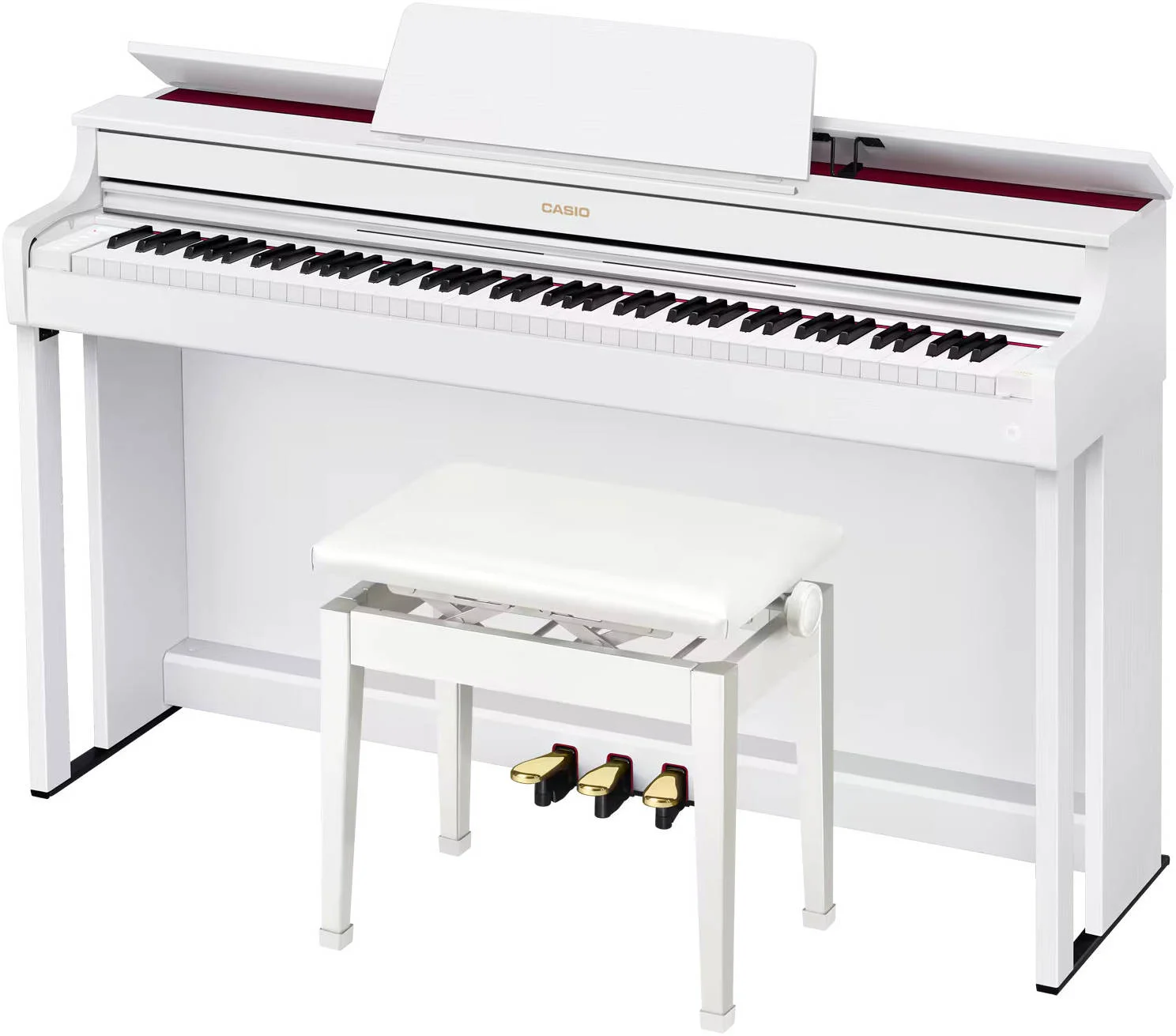 پیانو گرند کاسیو Celviano AP-300WE، دارای 88 کلید، منبع صدای چند بعدی Morphing AiR، پلی فونی 192، 5 سطح حساسیت پاسخ لمسی، کوک مساوی + 16 نوع، سفید | AP-300WE