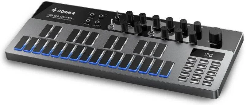 سینتی سایزر آنالوگ باس و گروو باکس Donner Essential B1 - دارای سکوئنسر 16 مرحله ای، مدار آنالوگ معتبر، افکت های دیلی و درایو، USB-C، MIDI I/O، خروجی سینک و هدفون برای بیس لاین و EDM | EC3351 سینتی سایزر آنالوگ باس و گروو باکس Donner Essential B1 - دارای سکوئنسر 16 مرحله ای، مدار آنالوگ معتبر، افکت های دیلی و درایو، USB-C، MIDI I/O، خروجی سینک و هدفون برای بیس لاین و EDM | EC3351