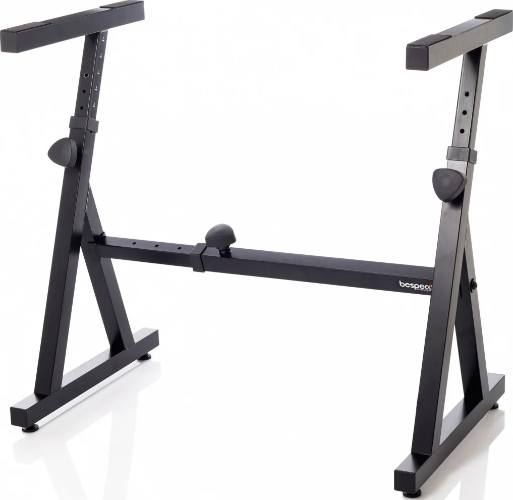 پایه کیبورد و میکسر فولادی Bespeco KSXE، قابل تنظیم در ارتفاع و عرض، دارای دستگیره فنری | KSXE