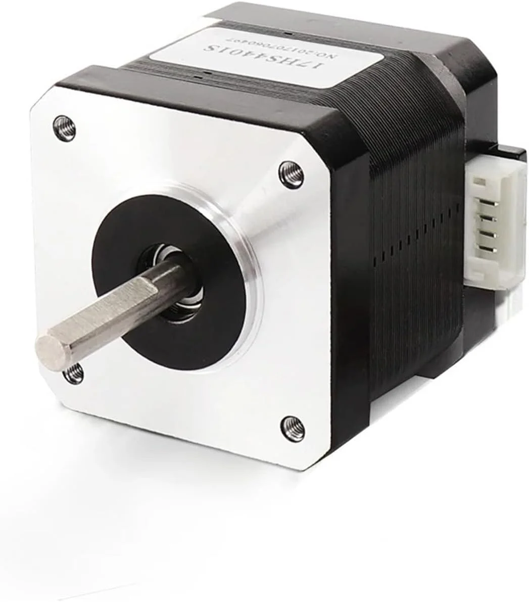 یک عدد موتور پله ای 1.8 درجه 17 با گشتاور 40N.CM و جریان 1.5A مدل 17HS4401S، 2 فاز، 4 سیم، مناسب برای پرینتر سه بعدی (شفت تکی 4401S)