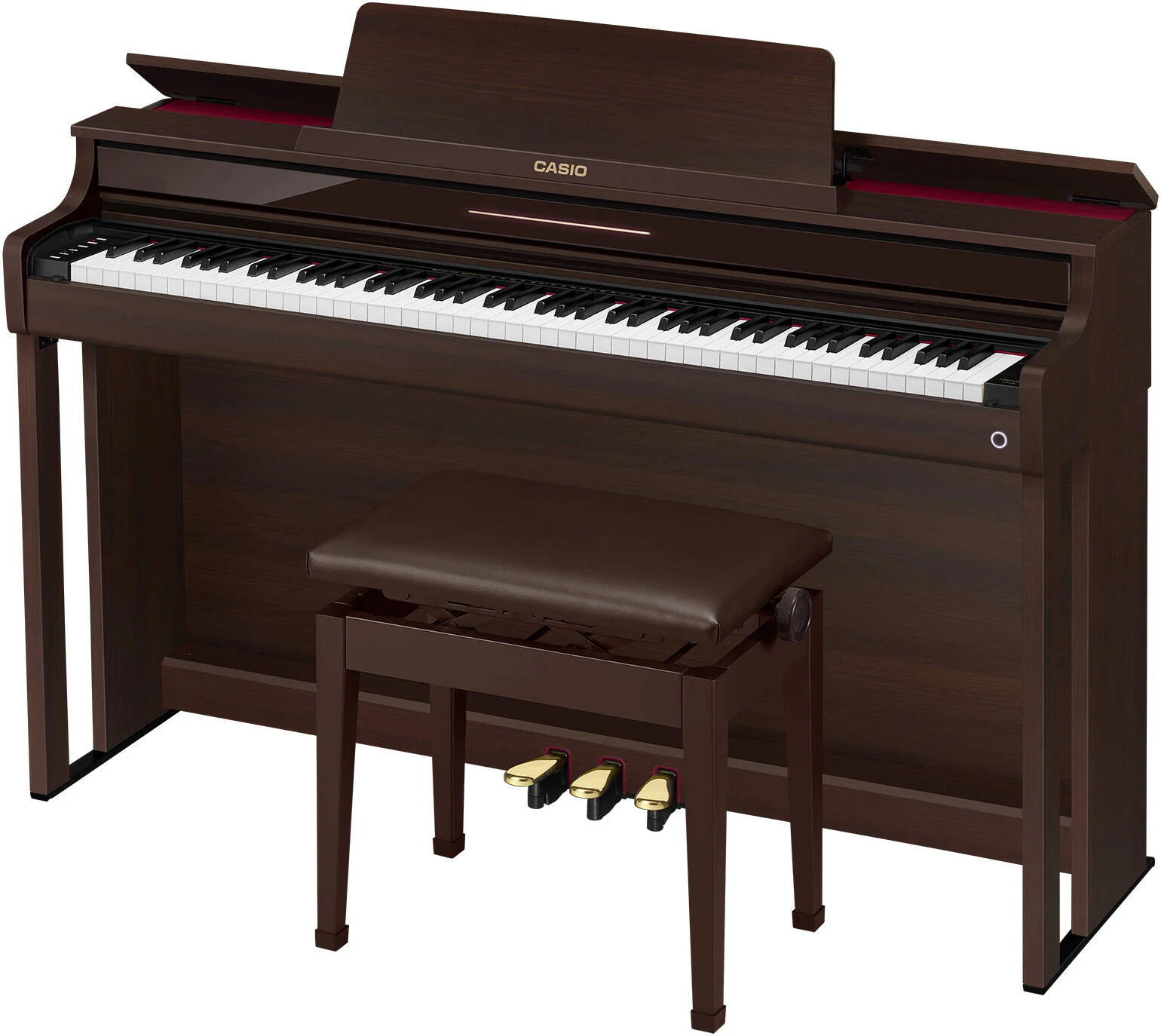 پیانو گرند کاسیو Celviano AP-550BN، دارای 88 کلید، AiR چند بعدی، 256 پلی فونی، 5 سطح حساسیت لمسی، قهوه ای | AP-550BN