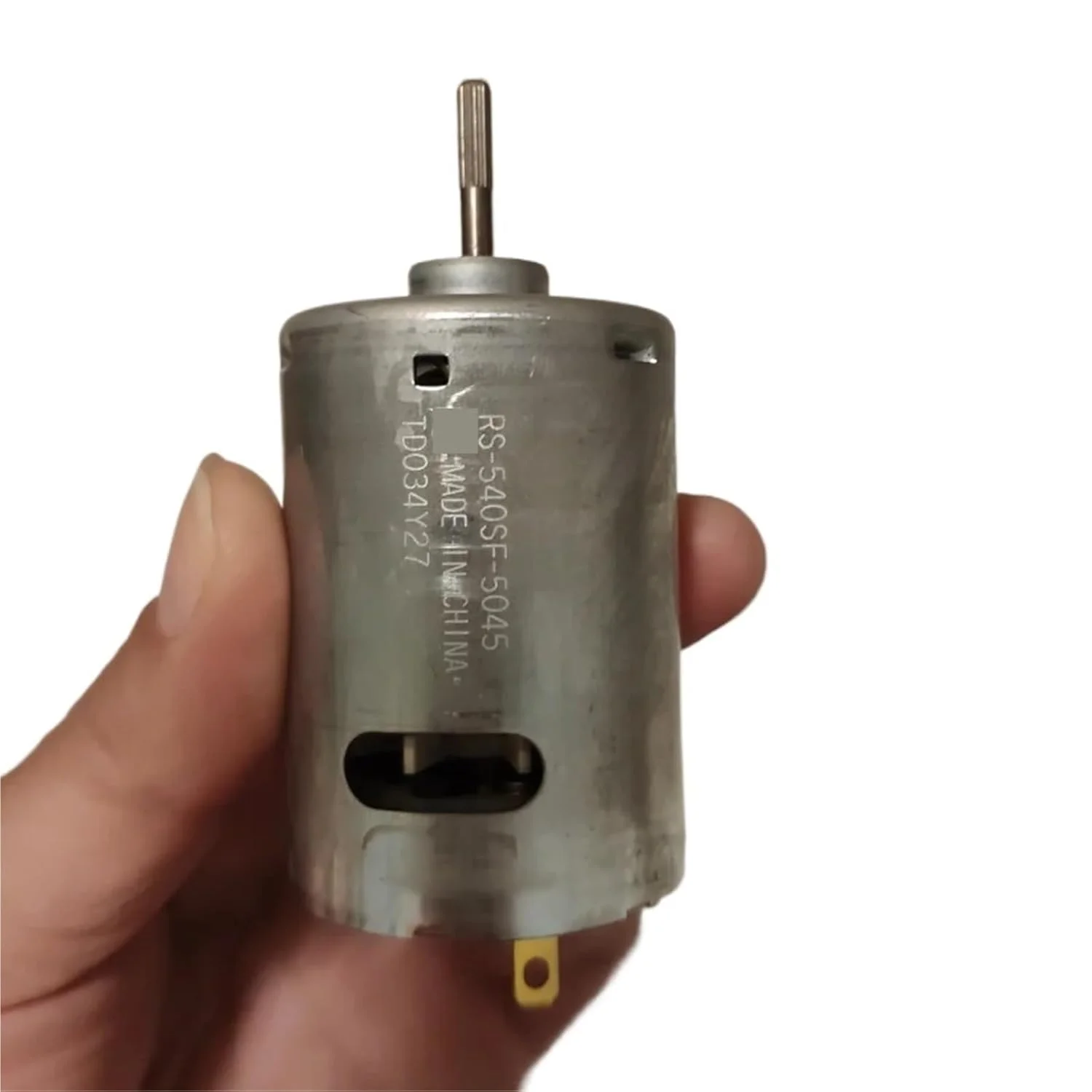 موتور DC مدل RS-540SF-5045 با ولتاژ 6 تا 12 ولت، توان بالا، سرعت 9000 تا 17000 دور در دقیقه و فن خنک کننده - یک عدد