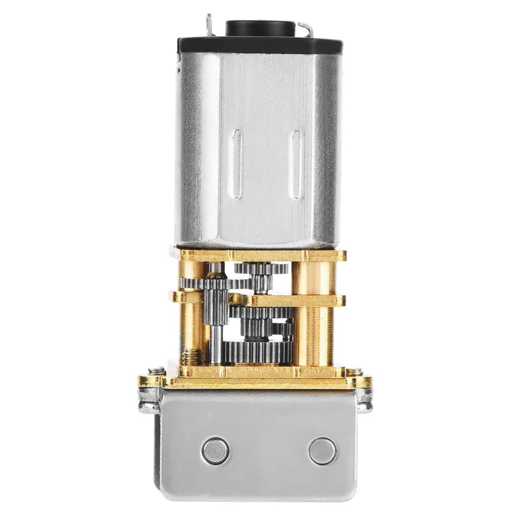 موتور گیربکس DC فلزی N20 با ولتاژ 12 ولت DC و سرعت 11 دور در دقیقه، کم صدا و کم تلفات با گشتاور نیروی بزرگ، برای قلم چاپ سه بعدی، با ویژگی های مقاوم در برابر سایش