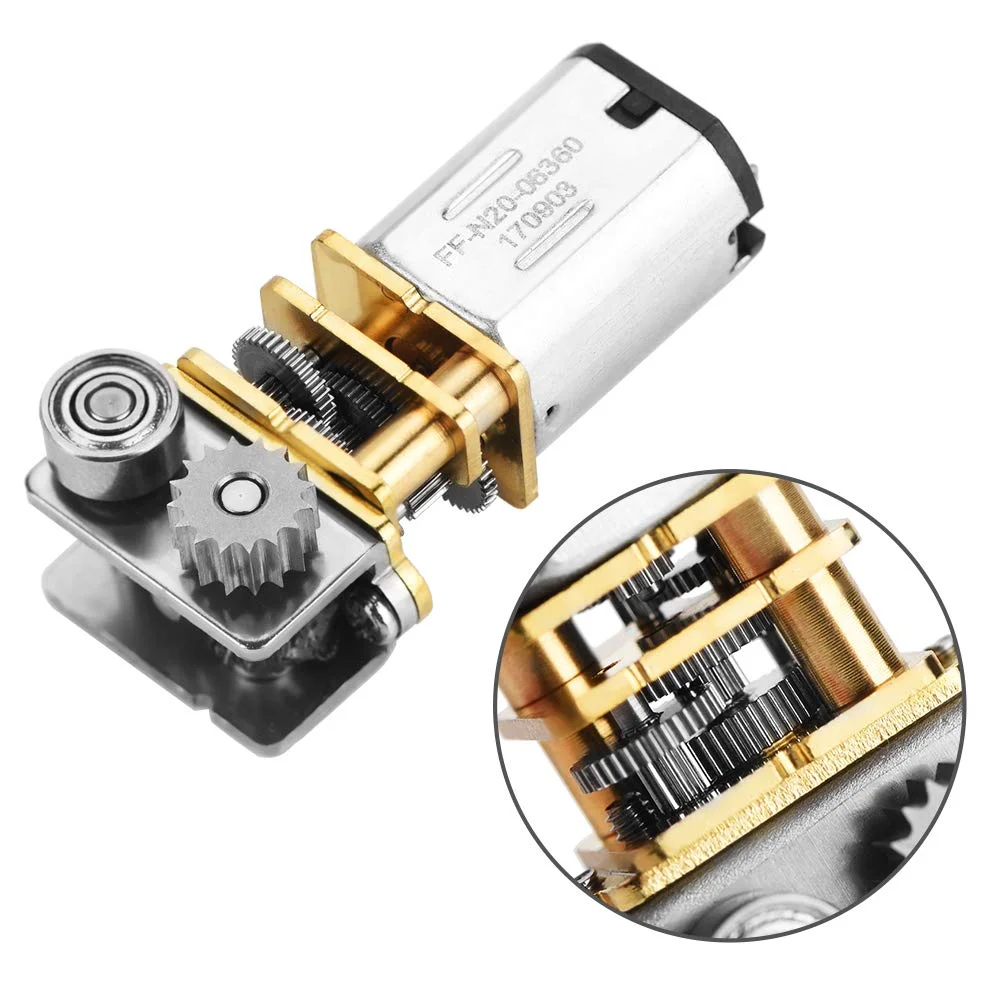 موتور گیربکس فلزی زاویه راست DC12V 11RPM N20 برای قلم چاپ سه بعدی
