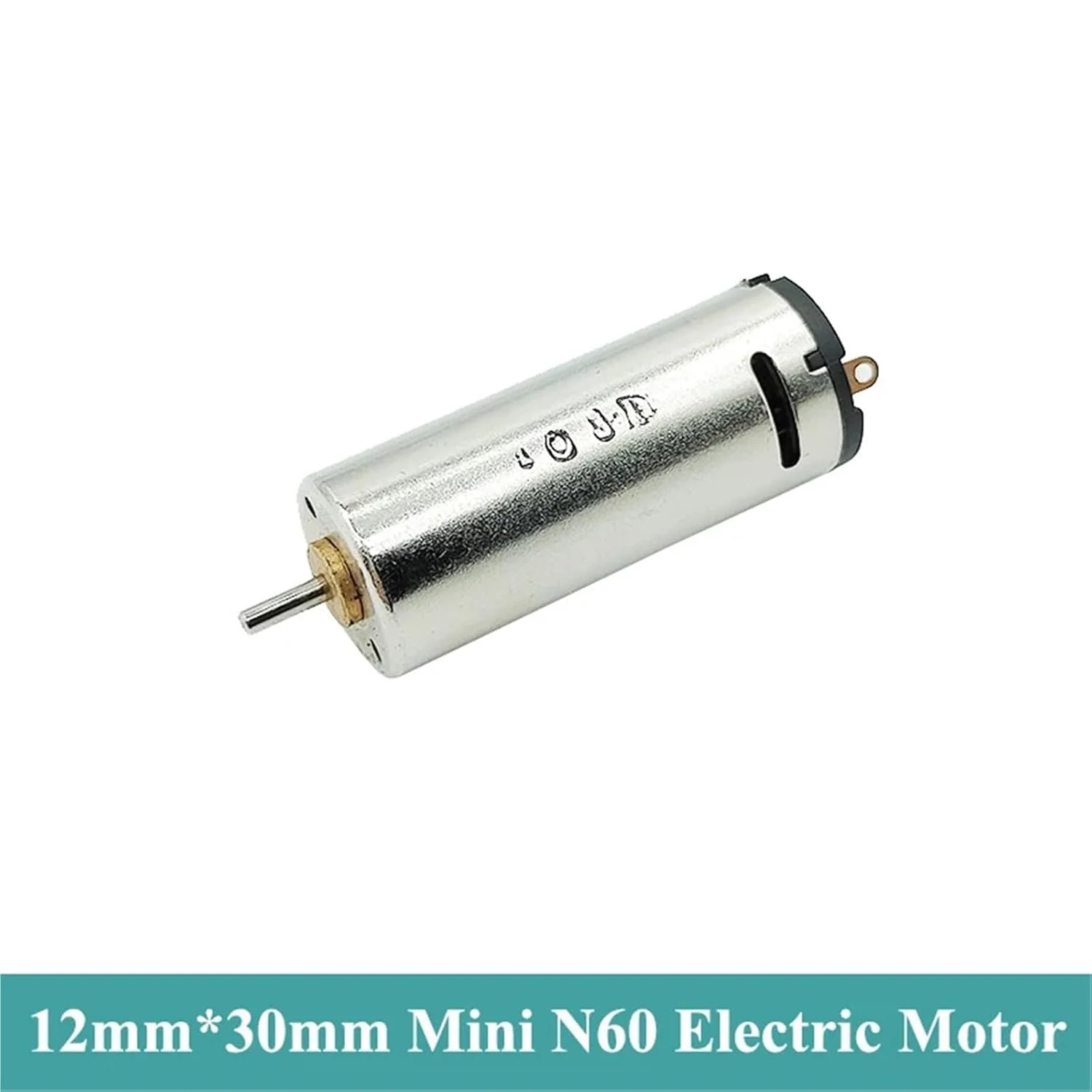 موتور استوانه ای مینی N60 با ابعاد 12mm*30mm، ولتاژ DC 1.5V-3V و سرعت بالای 11000RPM، دارای برس کربنی، یک عدد