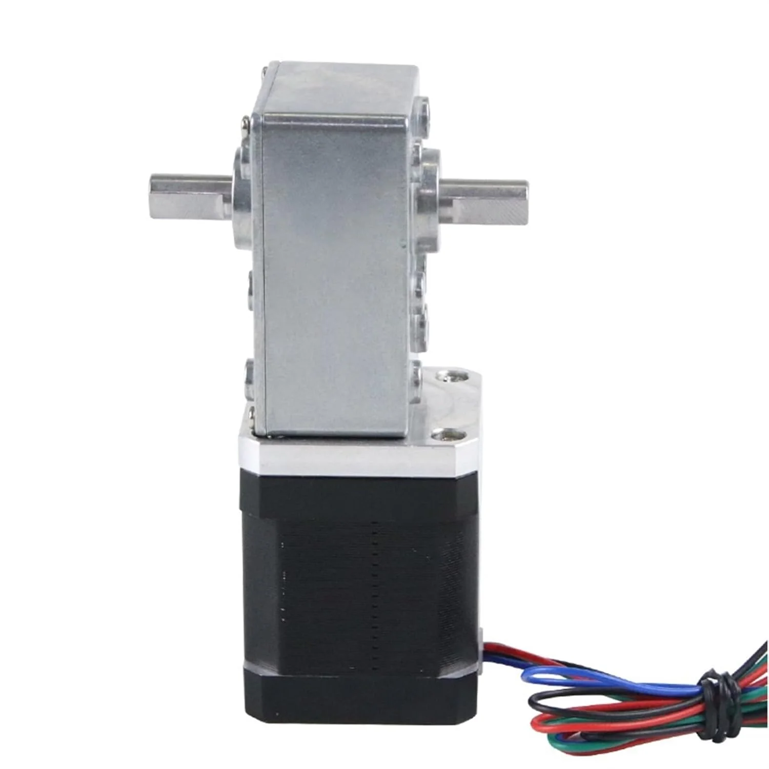 گیربکس حلزونی موتور پله ای Nema 17 با نسبت های 1:17، 1:505، 1:670، کاهنده موتور با شفت D دوبل 7x15 میلی متر، موتور پله ای 42 میلی متری 1.7 آمپر 1.8 درجه (670:1)