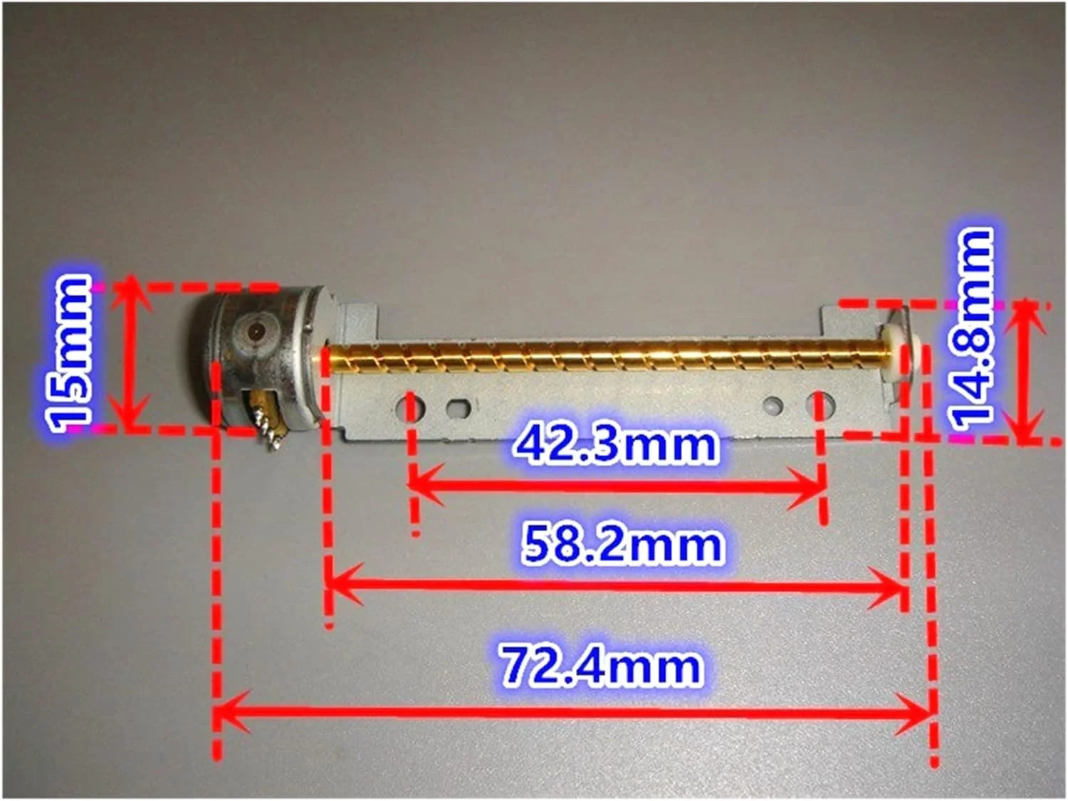 موتور مینیاتوری تلسکوپی پرینتر، موتور لغزنده کوچک، موتور پله ای میکرو Y15-58 با لغزنده مهره، موتور پله ای 2 فاز 4 سیمه بالابر