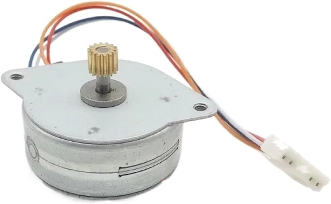 موتور پله‌ای تلسکوپی DIY برای پرینتر، موتور تجهیزات اسکنر، موتور پله‌ای دایره‌ای آهنربای دائم 2 فاز 4 سیم، موتور بالابر دنده 14 دندانه