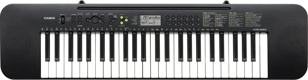 کیبورد قابل حمل 49 کلیدی Casio CTK 240، دارای 100 صدا و ریتم، 50 آهنگ داخلی، نمایشگر LCD، قابلیت کارکرد با باتری یا آداپتور، مشکی | CTK-240 کیبورد قابل حمل 49 کلیدی Casio CTK 240، دارای 100 صدا و ریتم، 50 آهنگ داخلی، نمایشگر LCD، قابلیت کارکرد با باتری یا آداپتور، مشکی | CTK-240