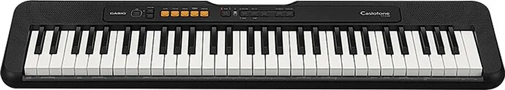 کیبورد قابل حمل 61 کلاویه کاسیو CTS-100 به همراه آداپتور برق ADE95100 LE، مجهز به 122 صدا و 61 ریتم، بلندگوهای داخلی 2W+2W، درگاه MIDI سازگار، مشکی | CTS-100