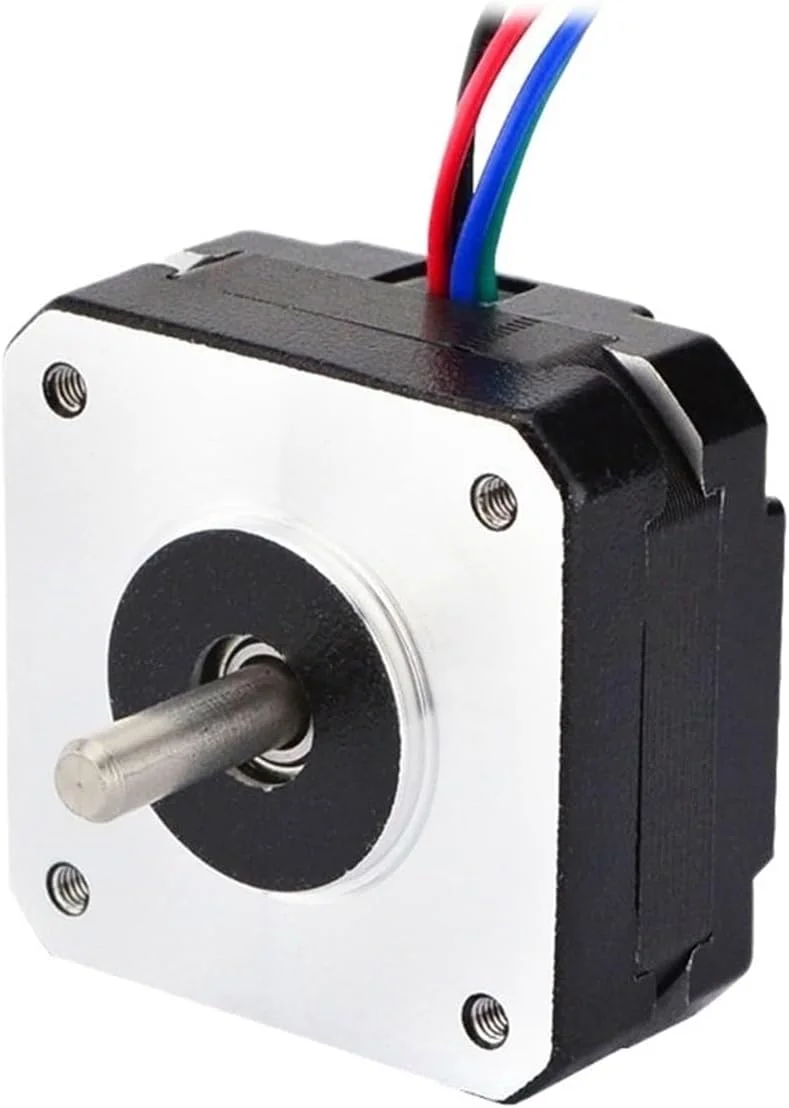 موتور پله ای Nema 17 با زاویه 0.9 درجه، گشتاور 11Ncm، جریان 1.2 آمپر، ابعاد 42x42x22 میلی متر، 4 سیم، مناسب برای پرینتر سه بعدی CNC DIY
