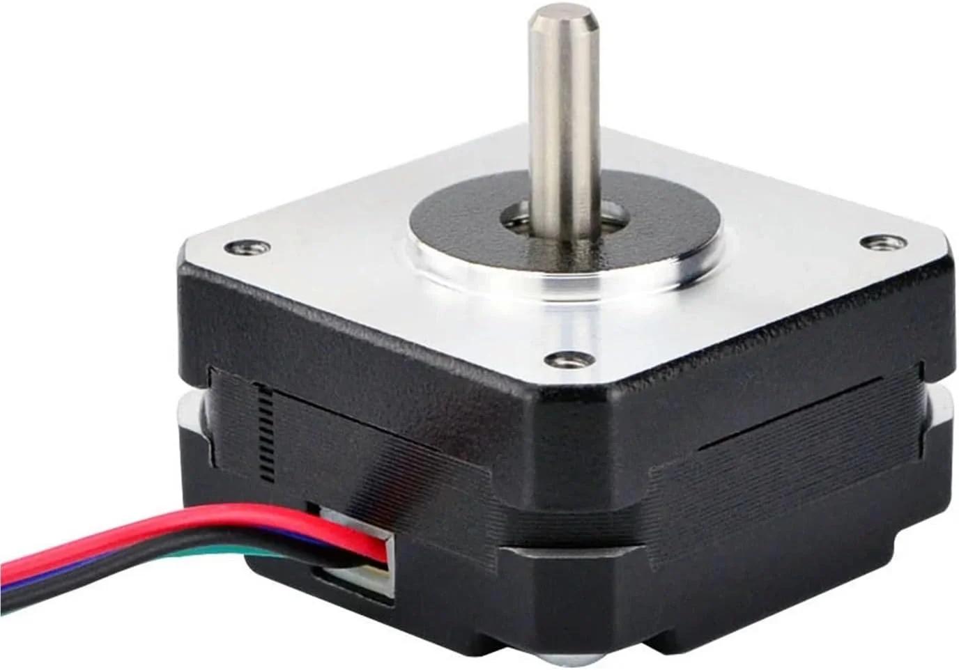 موتور پله ای Nema 17 با زاویه 0.9 درجه، گشتاور 11Ncm، جریان 1.2 آمپر، ابعاد 42x42x22 میلی متر، 4 سیم، مناسب برای پرینتر سه بعدی CNC DIY