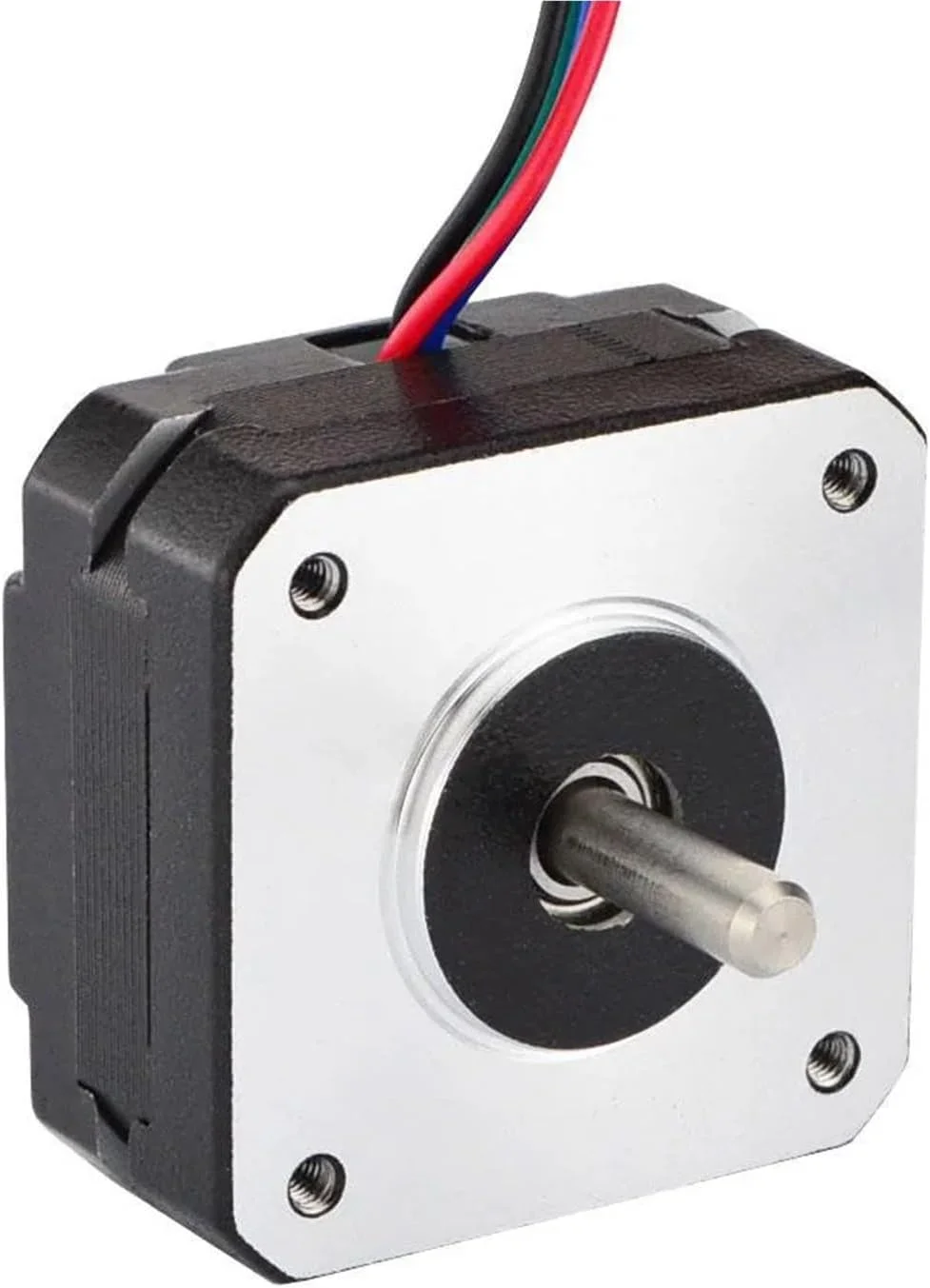 موتور پله ای Nema 17 با زاویه 0.9 درجه، گشتاور 11Ncm، جریان 1.2 آمپر، ابعاد 42x42x22 میلی متر، 4 سیم، مناسب برای پرینتر سه بعدی CNC DIY