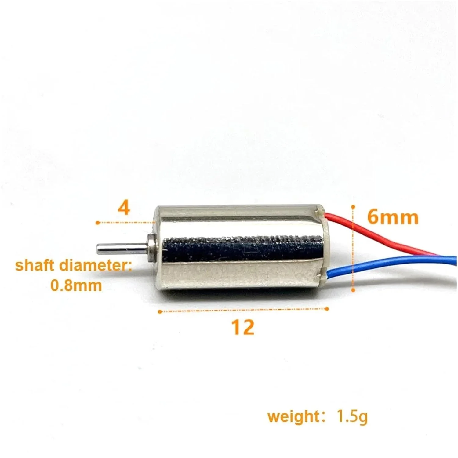 موتور هسته ای کوچک 612 DC 3V 3.7V A4.5V با سرعت بالا 56000 دور در دقیقه 6mm*12mm مغناطیسی 2 عددی