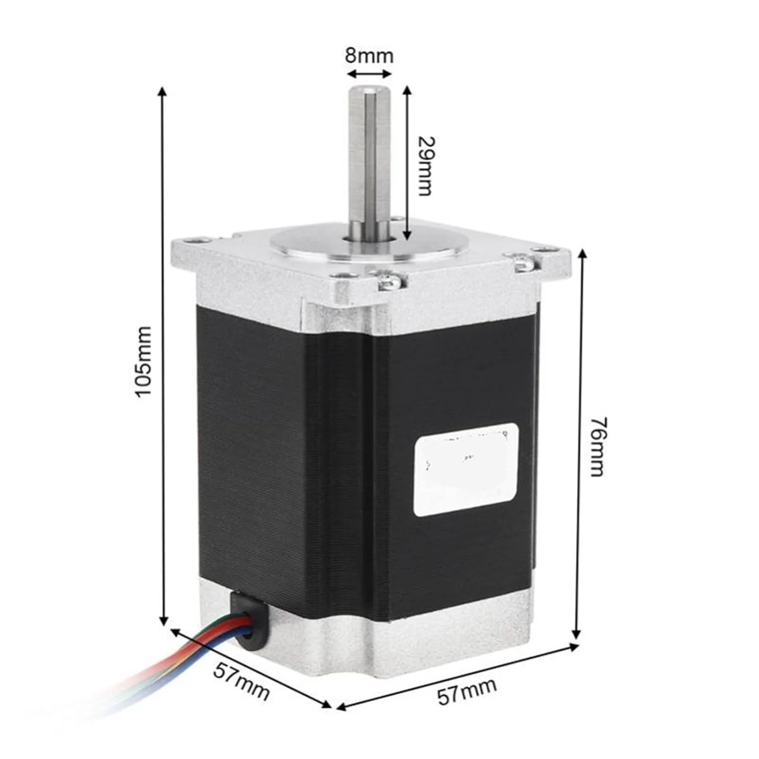 موتور پله ای Nema 23 57 با طول 76 میلی متر و گشتاور 180N.cm مناسب برای تجهیزات اتوماسیون، دستگاه حکاکی و قطعات پرینتر سه بعدی