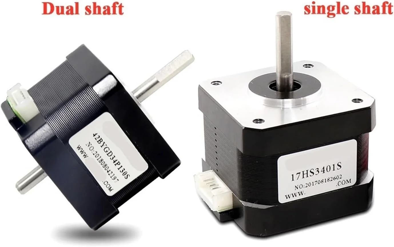 موتور پله ای 1.8 درجه Nema 17، 1.3 آمپر، 28N.cm، 4 سیم، 17HS3401S-D 42BYGH34، قطعات دستگاه لبه زن دنده کرمی، پرینتر سه بعدی 12 ولت