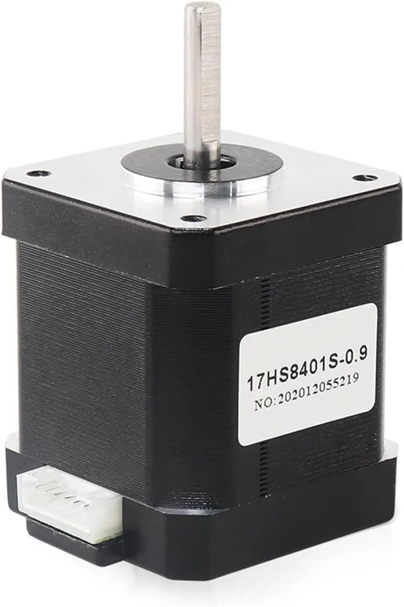 یک عدد موتور پله ای 42 مدل 17HS8401S با زاویه 0.9 درجه، 1.8 آمپر و گشتاور 52N.cm برای و موتور پرینتر سه بعدی