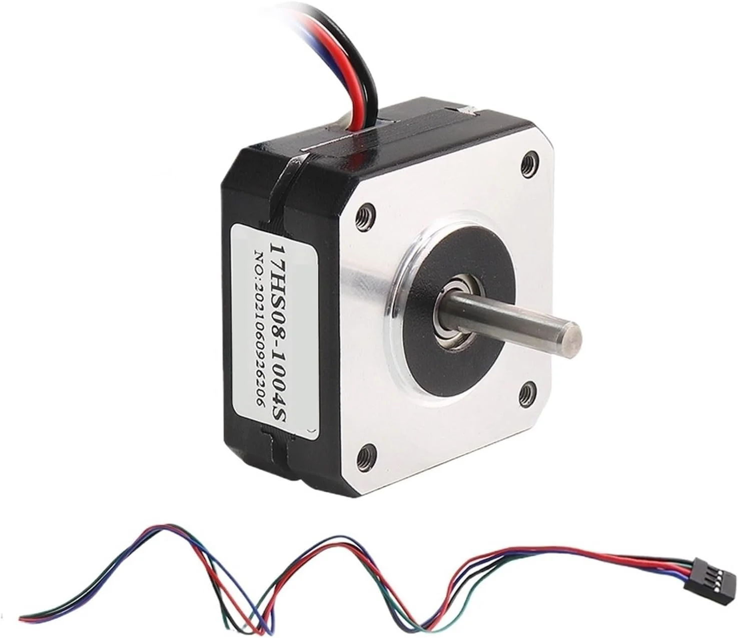 ۱ عدد موتور پله ای سایز ۱۷، ۲۰ میلی متر، ۱ آمپر، ۱۶N.cm، موتور پله ای کوتاه ۴۲، ۴ سیم، مدل ۱۷HS08-1004S برای اکسترودر موتور پرینتر سه بعدی