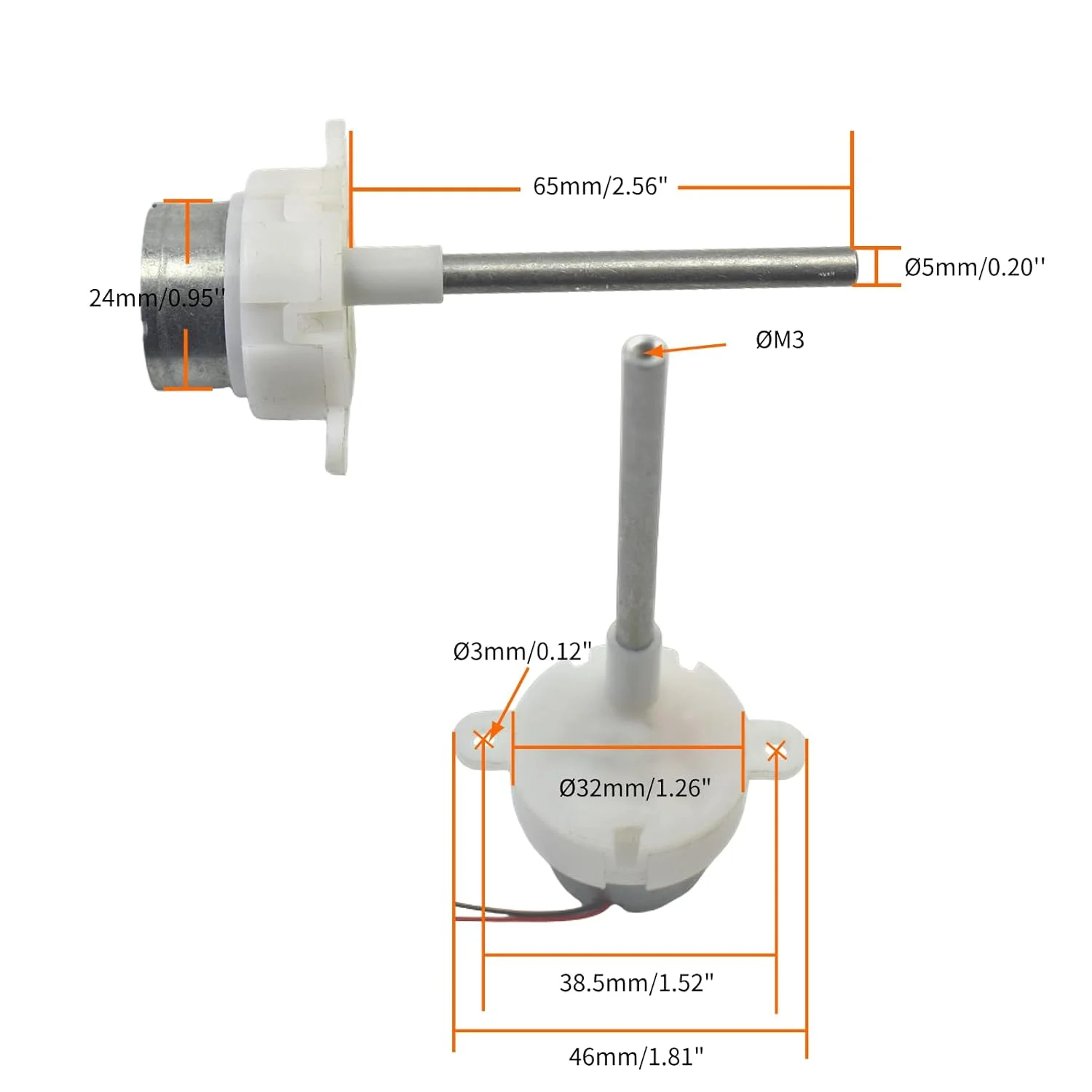 موتور گیربکس DC چانکس 3 ولت 10 دور در دقیقه، موتور الکتریکی میکرو DC 6 ولت 21 دور در دقیقه، شفت 65 میلی متر، مناسب برای صنایع دستی، جعبه نور تبلیغاتی الکتریکی