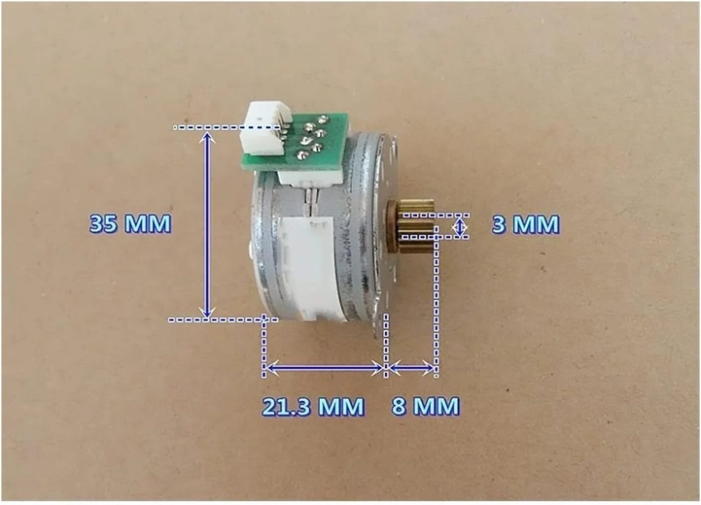 موتور پله ای دایره ای 35 میلی متری، موتور پله ای 4 فاز 5 سیمه 7.5 درجه شفت D، موتور سرگرمی 6 ولت DIY، علم DIY
