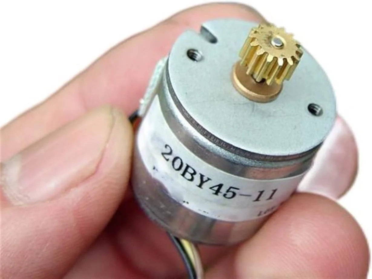 Measurement Equipment Photo Printer Motor, Digital Products Motor, DIY Handmade Motor, 2-Phase 4-Wire Motor 14 Teeth Gear 20BY45 Stepping Motor DIY Science