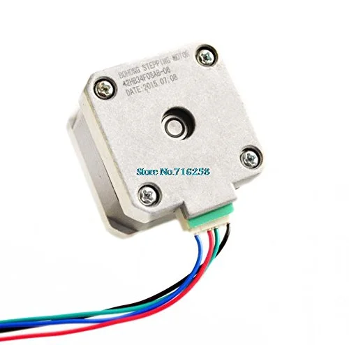 موتور پله‌ای Nema 17 دو قطبی 4 سیم 34 میلی‌متری 12 ولت 0.4 آمپر 26Ncm (36.8oz.in) موتور پرینتر سه بعدی 42SHD0001
