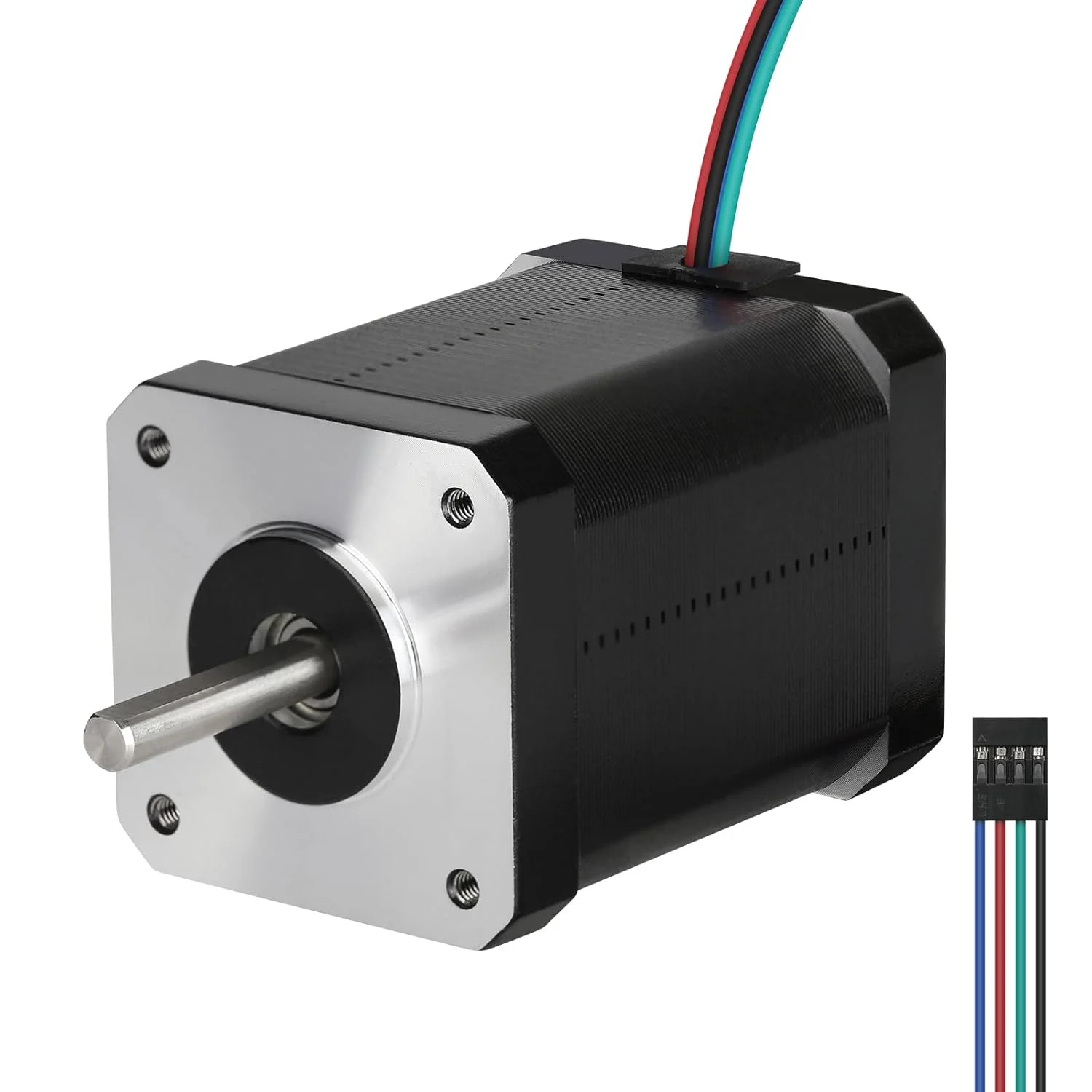 موتور پله ای Nema 17، 2000 پله در هر دور، 760mNm (107.62oz.in)، گشتاور بالا، دو قطبی، 2.1 آمپر/2.73 ولت/1.8 اهم، امپدانس پایین، موتورهای 42، 1.8 درجه، 2 فاز، 4 سیم برای پرینتر سه بعدی، دستگاه فرز CNC، 59MM/2.33 اینچ