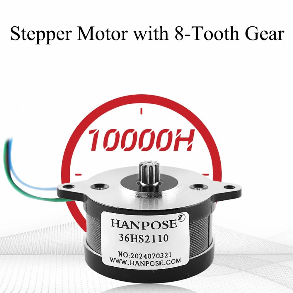 موتور پله‌ای اکسترودر بدنه گرد با چرخ‌دنده‌های 8 دندانه، سازگار با اکسترودرهای Orbitor Sherpa، Ender 3 Pro Neo V2 و پرینتر سه بعدی Voron2.4