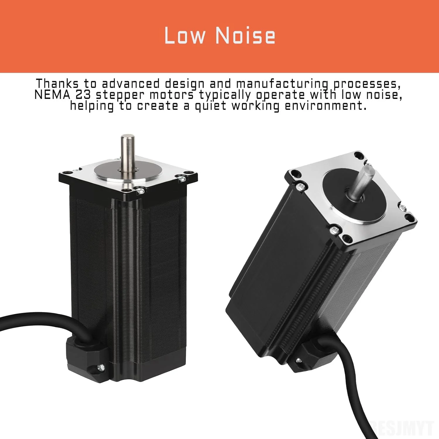 موتور پله ای Nema 23 با گشتاور بالا و صدای کم، 110 میلی متر، دو قطبی 4.2 آمپر، 1.8 درجه (2000 پله در دور)، 3300mNm/467.31oz.in، 2 فاز 4 سیم برای اتوماسیون/پرینتر سه بعدی/دستگاه CNC/تجهیزات پزشکی