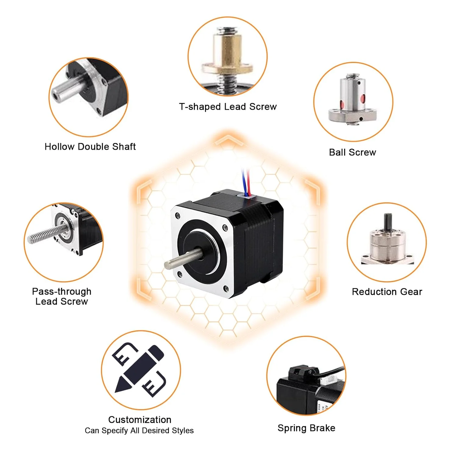 موتور پله‌ای Nema 17 مدل ATO، 4 ولت، 0.95 آمپر، 33 میلی‌متر، 1.8 درجه، کم صدا، گشتاور بالا، 4 سیمه، دو قطبی برای دستگاه CNC و پرینتر سه بعدی