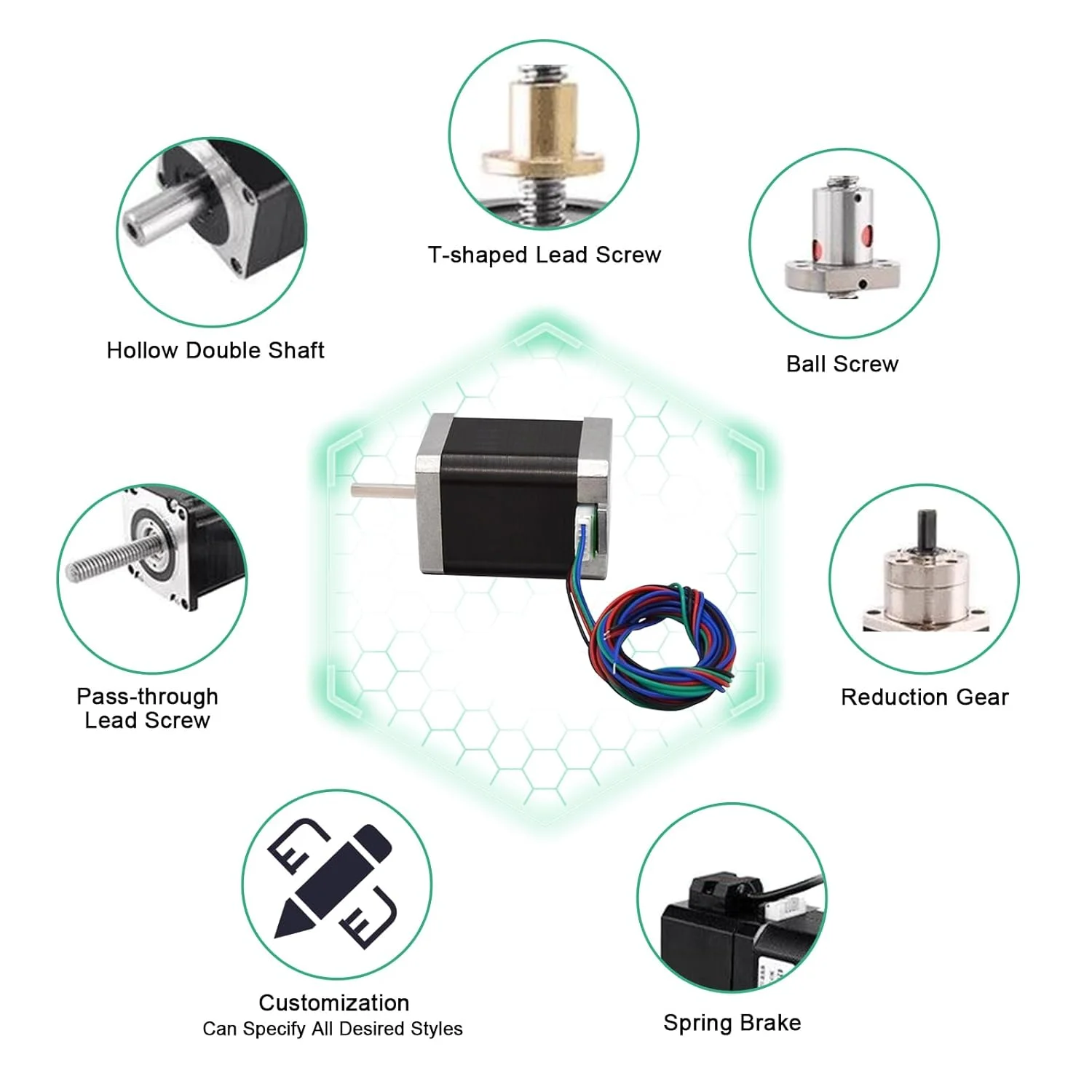 موتور پله ای ATO NEMA 17، 0.8 آمپر، 0.16 نیوتن متر، طول موتور 30 میلی متر، 2 فاز، چرخش نرم، نصب آسان برای پرینترهای سه بعدی، دستگاه های CNC، بازوهای رباتیک...