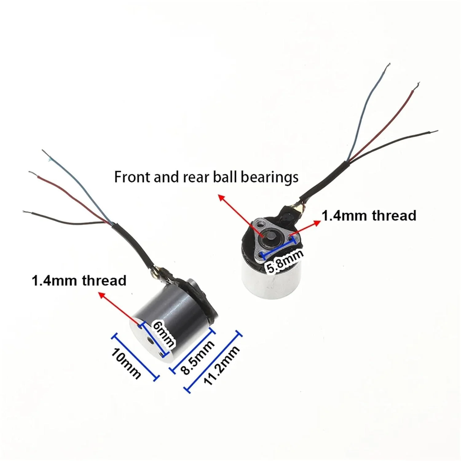 موتور براشلس هواپیما 0706، 8mm*10mm، BLDC، 6700KV، 1S-2S، 1 عدد