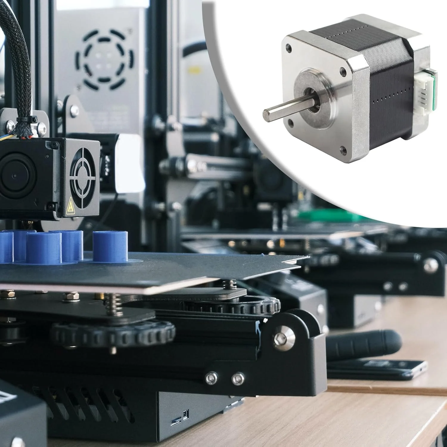 موتور پله ای 42 میلی متری، 2 فاز، موتور چاپ پایدار و دقیق برای دستگاه های چاپگر، تجهیزات مکانیکی