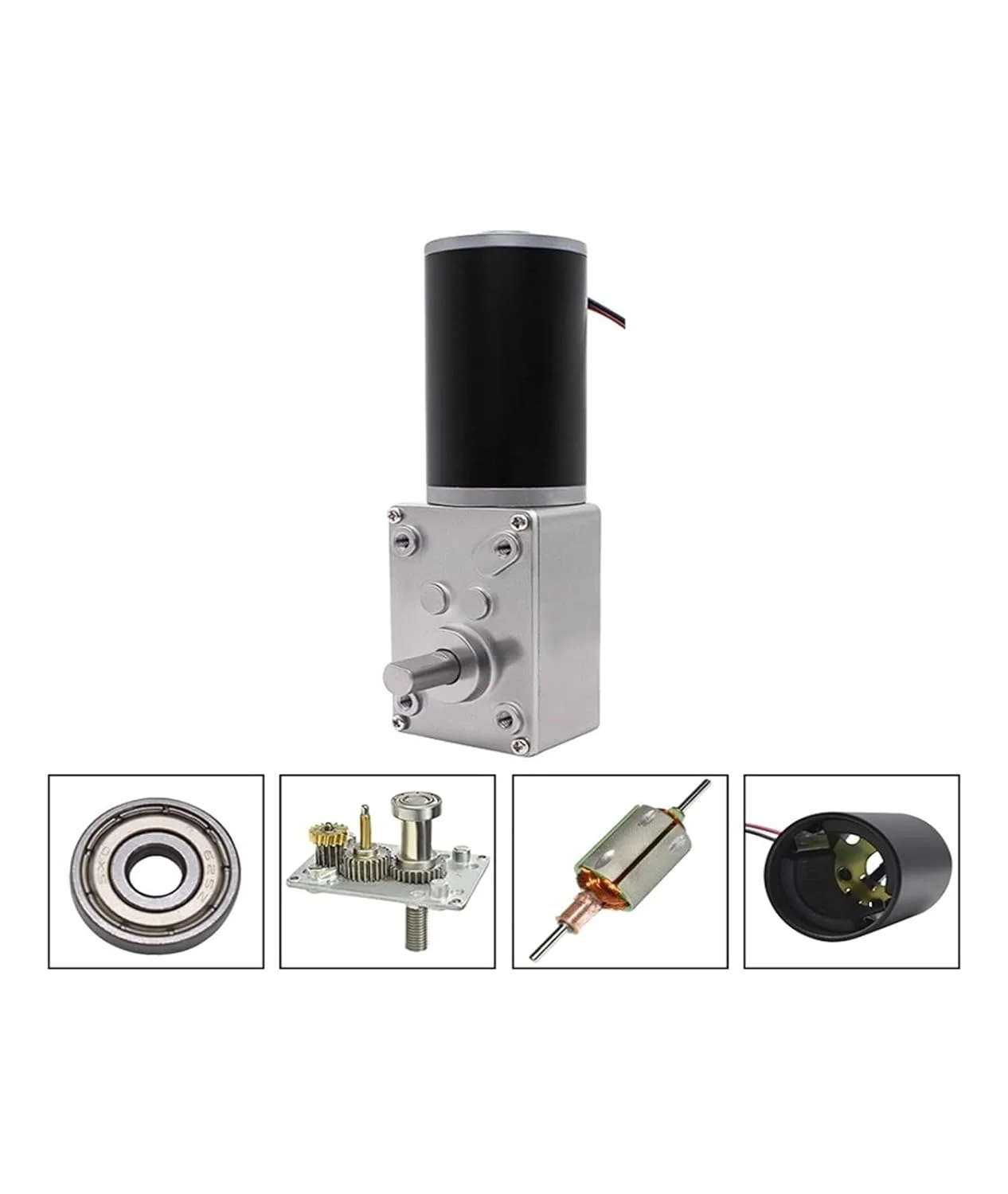 موتور کاهنده DC مدل 5840-36ZY، موتور کم سرعت با گیربکس حلزونی توربینی خود قفل شونده، کنترل سرعت، 12V24V (چرخ دنده فولادی، 12 ولت، 12 دور در دقیقه)