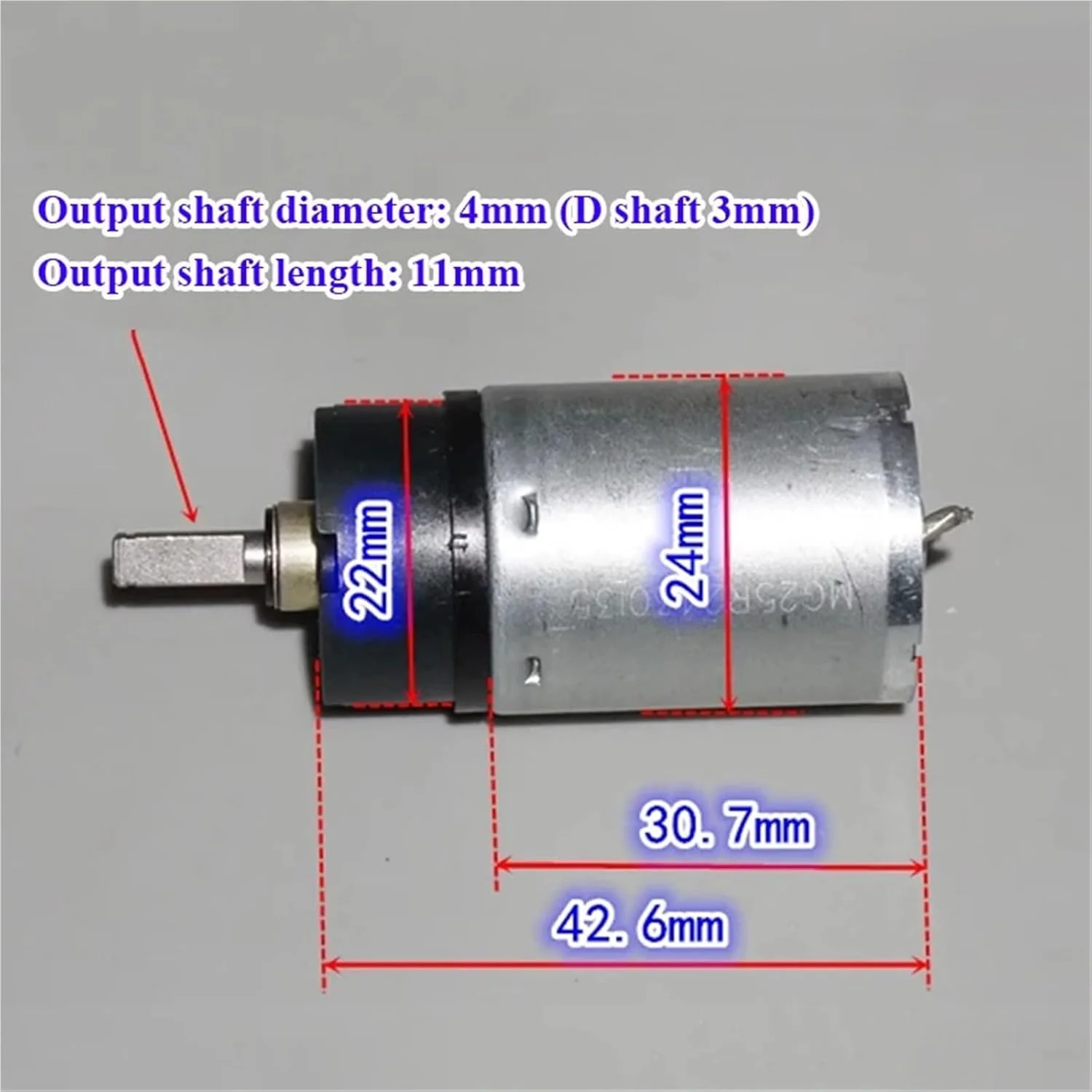 موتور گیربکس فلزی کوچک 370 دور پایین DC 5V-12V 310RPM با گشتاور بالا - 1 عدد
