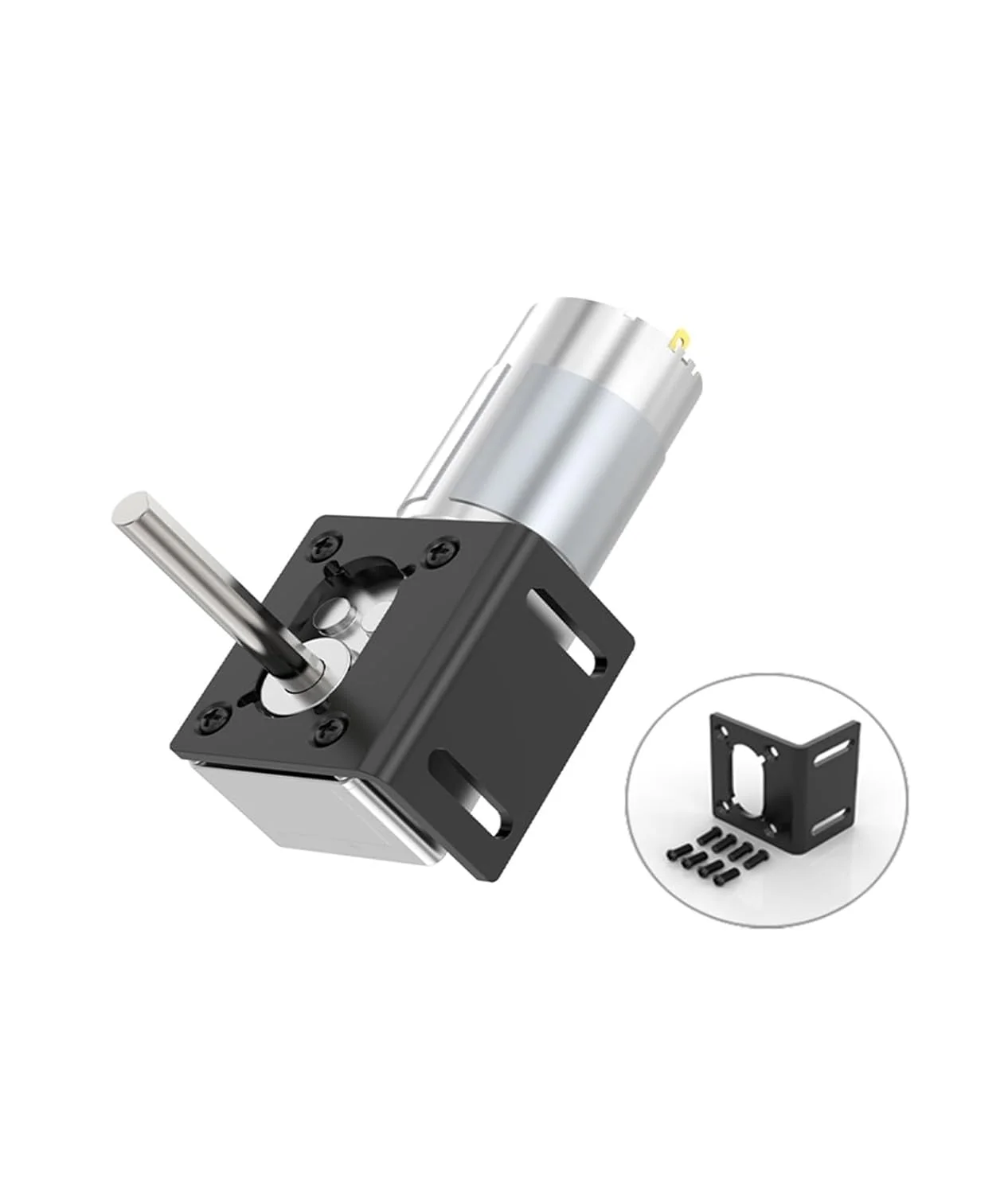 موتور DC برس خورده مینیاتوری 5840-555، 12V24V، تک جهته، محور بلند، محور D، موتور کنترل سرعت تعویض جلو/عقب (12V، 80 دور در دقیقه)