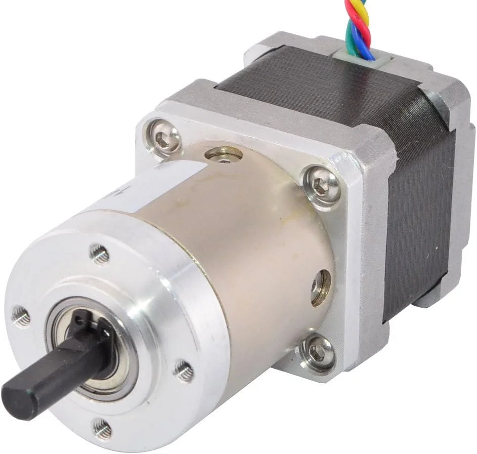 موتور پله ای Nema 14 با گیربکس سیاره ای 51:1 برای پرینتر، دوربین، رباتیک، DIY و CNC