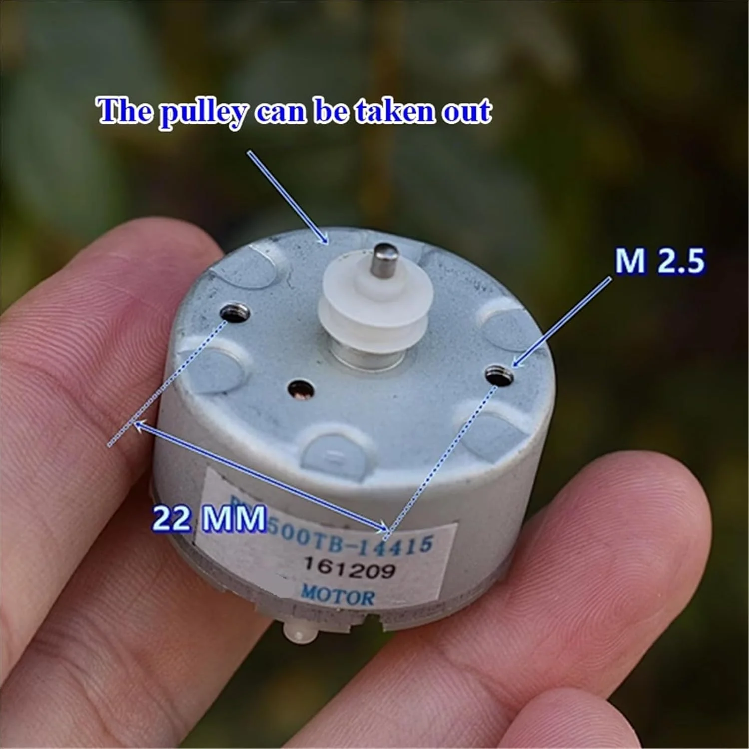 موتور مینی 500 مدل 500TB-14415 DC 5V 6V 3800RPM قطر 32 میلی متر با شفت گرد - 1 عدد