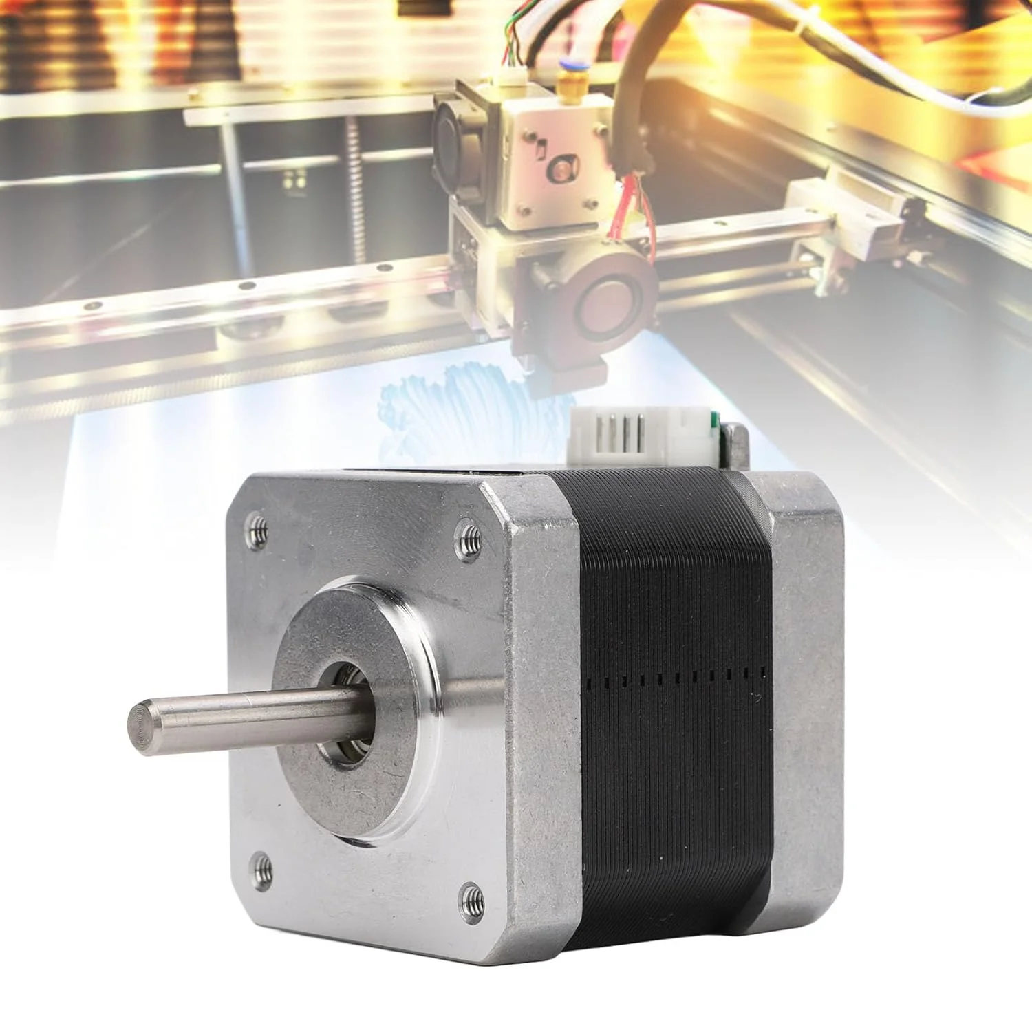 موتور پله ای کوچک 42-40 برای مگا، 1.5 آمپر 2 فاز زاویه 1.8 درجه، سازگار با محور XYE، محور Y پرینتر سه بعدی، موتور پله ای جایگزین پرینتر سه بعدی 42-40