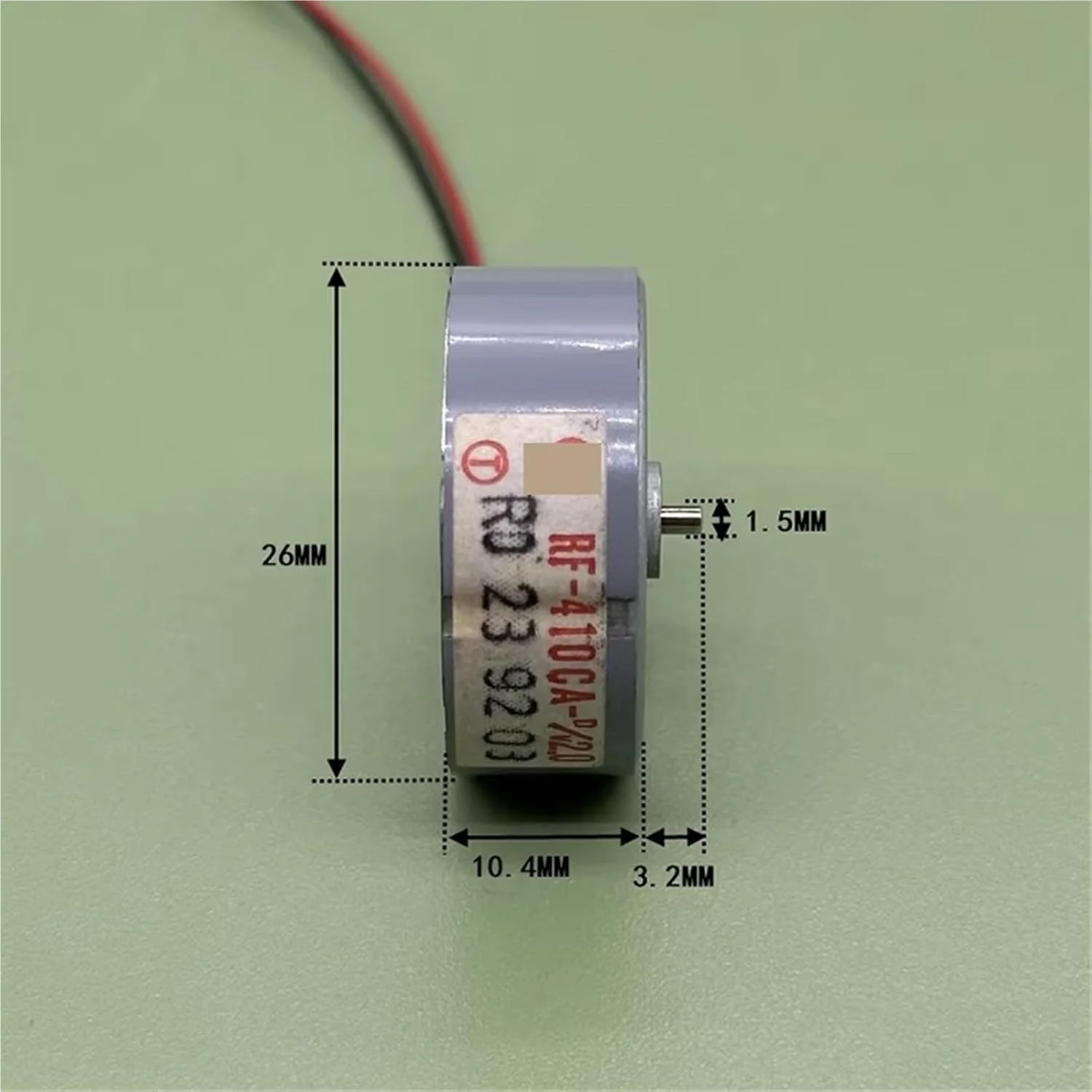 موتور مینی 410 مدل CA-12250 DC 1.5V 2V 3V با سرعت 5900 دور در دقیقه، 26 میلی متر، شفت نازک گرد - 1 عدد