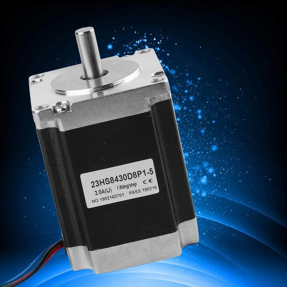موتور پله ای 2 فاز 3 آمپر 1.8 درجه 23HS8430، موتور پله ای دقیق با قطر شفت 8 میلی متر برای ربات های CNC DIY و پرینترهای سه بعدی
